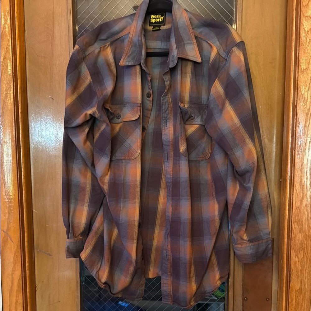 Orange and Blue Lightweight Shirt Jacket